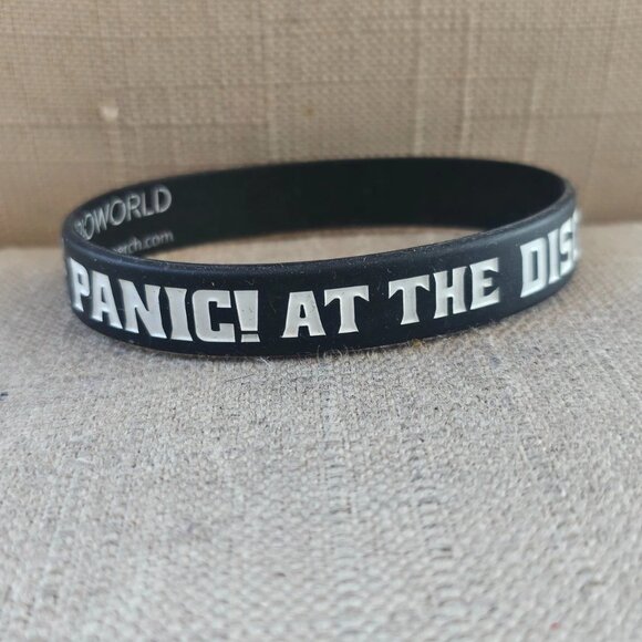 Bioworld Panic at the Disco Wrist Band Rubber Stretched Bracelet Unisex Jewelry - Picture 3 of 10